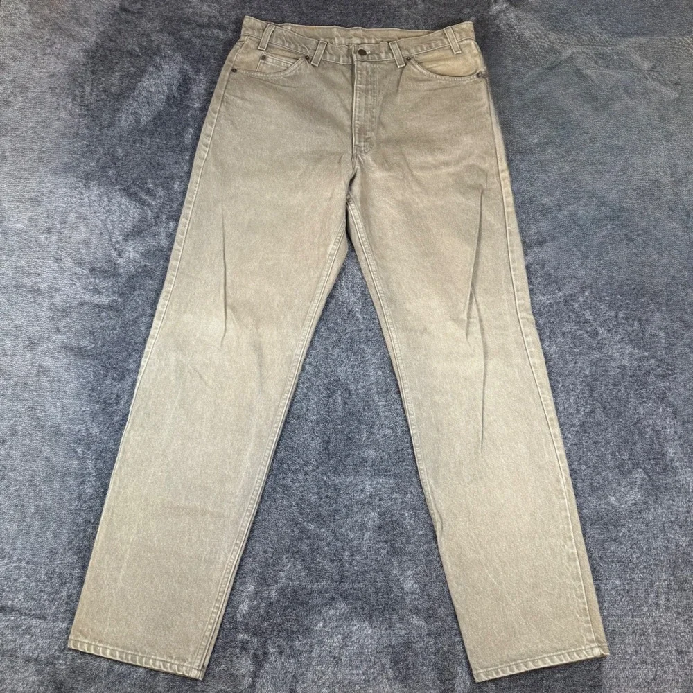 Vintage Levis 550 Orange Tab Relaxed Fit Jeans Green Made in USA 36x34